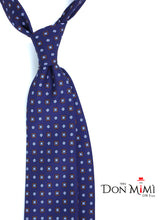 GRACIA Blue English Printed Silk 3 fold Necktie